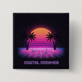 Digital Dreamer Retro Opspelingsknop Vierkante Button 5,1 Cm (Voorkant)