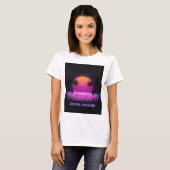 Digital Dreamer Retro Sunset Tee | Y2K shirt (Voorkant volledig)