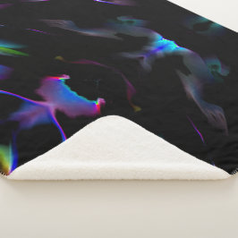 Digital dunes colored with dark blue predominating sherpa deken