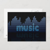 Digital Equalizer Music Wave Wall Briefkaart (Voorkant / Achterkant)