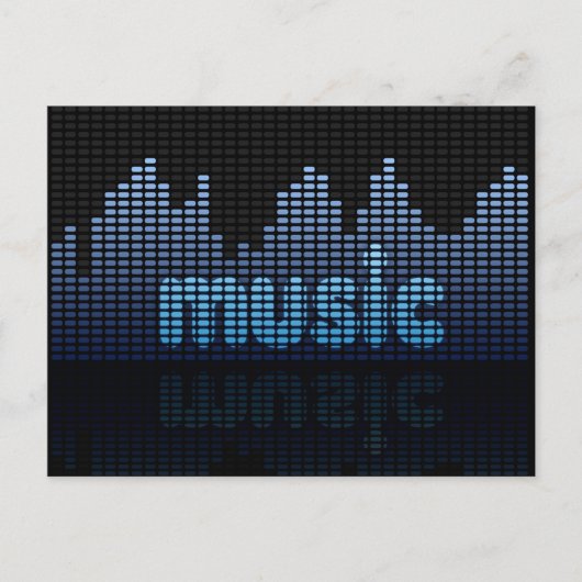 Digital Equalizer Music Wave Wall Briefkaart (Voorkant)