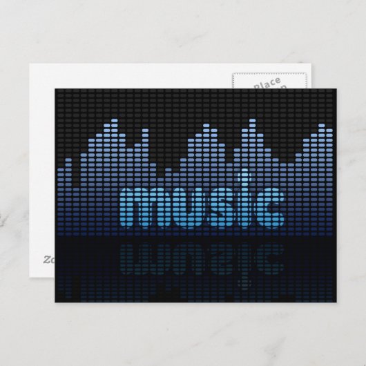 Digital Equalizer Music Wave Wall Briefkaart (Voorkant / Achterkant)