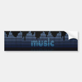 Digital Equalizer Music Wave Wall Bumpersticker (Voorkant)