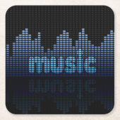 Digital Equalizer Music Wave Wall Kartonnen Onderzetters (Voorkant)