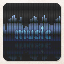 Digital Equalizer Music Wave Wall Kartonnen Onderzetters