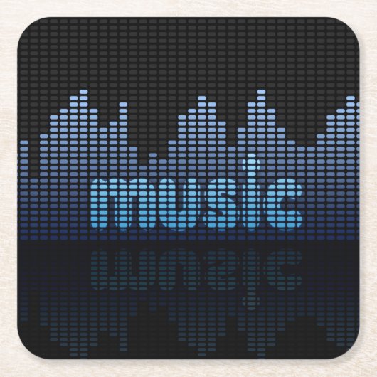 Digital Equalizer Music Wave Wall Kartonnen Onderzetters (Voorkant)
