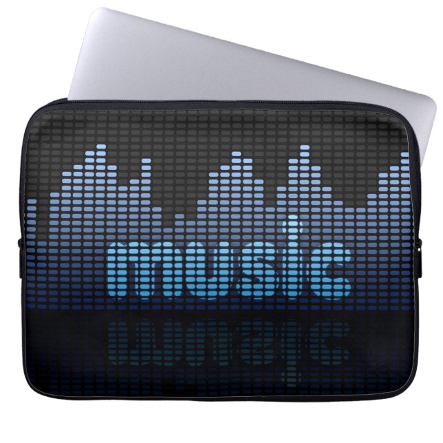 Digital Equalizer Music Wave Wall Laptop Sleeve (Voorkant)