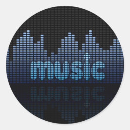 Digital Equalizer Music Wave Wall Ronde Sticker