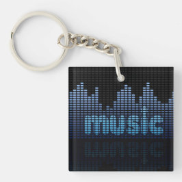 Digital Equalizer Music Wave Wall Sleutelhanger