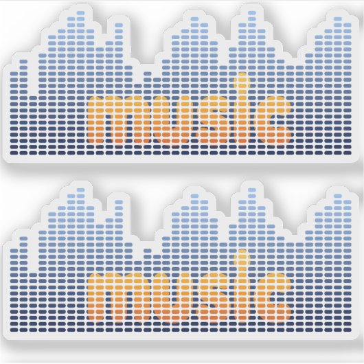 Digital Equalizer Music Wave Wall Sticker (Voorkant)
