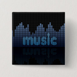 Digital Equalizer Music Wave Wall Vierkante Button 5,1 Cm