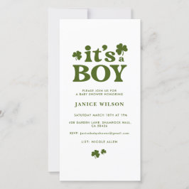 Digital Evite is a Boy St. Patrick's Day Baby Aankondiging