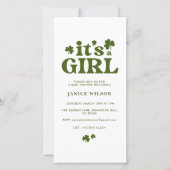 Digital Evite is een Girl St. Patrick's Day Baby Aankondiging (Voorkant)