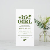 Digital Evite is een Girl St. Patrick's Day Baby Aankondiging (Staand voorkant)