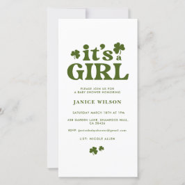 Digital Evite is een Girl St. Patrick's Day Baby Aankondiging