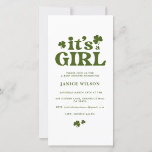 Digital Evite is een Girl St. Patrick's Day Baby Aankondiging