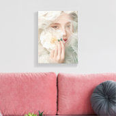 Digital Face Abstracte kunst - Futuristisch en con Canvas Afdruk (Insitu (Woonkamer))