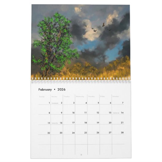 Digital Fantasy Abstracte schilderkunst 2025 Kalender (Feb 2026)