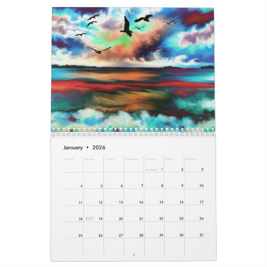 Digital Fantasy Abstracte schilderkunst 2025 Kalender (Jan 2026)