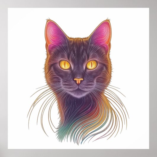 Digital Feline Majesty Poster (Voorkant)