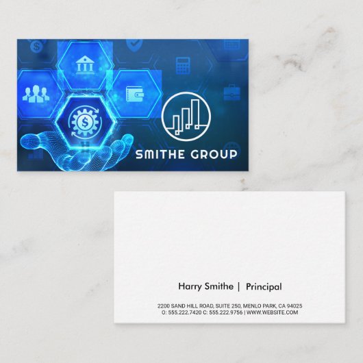 Digital Finance Background  Visitekaartje (Voorkant / Achterkant)