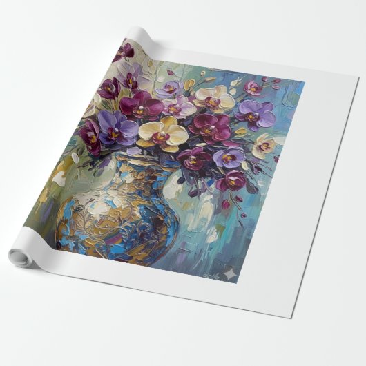 Digital Floral Composition Cadeaupapier (Uitgerold)