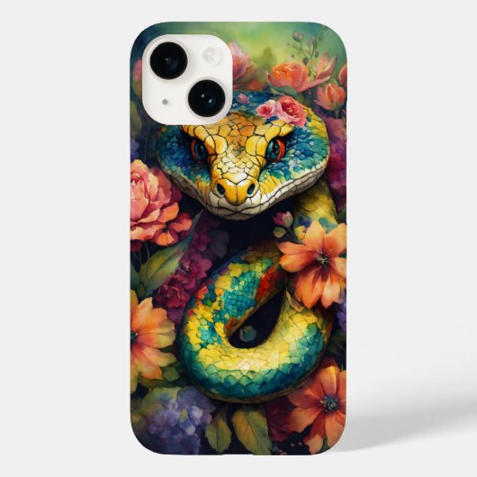Digital Galaks Snake afbeelding Bast iPhone hoesje (Achterkant)