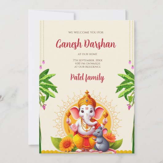Digital Ganpati nodigt uit tot uitnodigingen voor  (Voorkant)