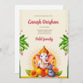 Digital Ganpati nodigt uit tot uitnodigingen voor  (Voorkant / Achterkant)