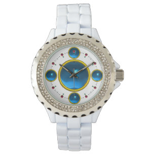 DIGITAL GEM STONE Gold blue sapphire Horloge