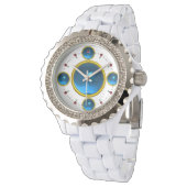 DIGITAL GEM STONE Gold blue sapphire Horloge (Gekanteld)