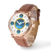 DIGITAL GEM STONE Gold blue sapphire Horloge (Hoek)