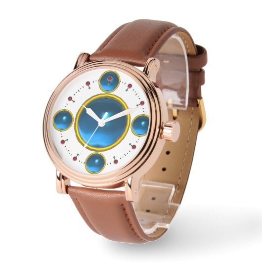 DIGITAL GEM STONE Gold blue sapphire Horloge (Hoek)