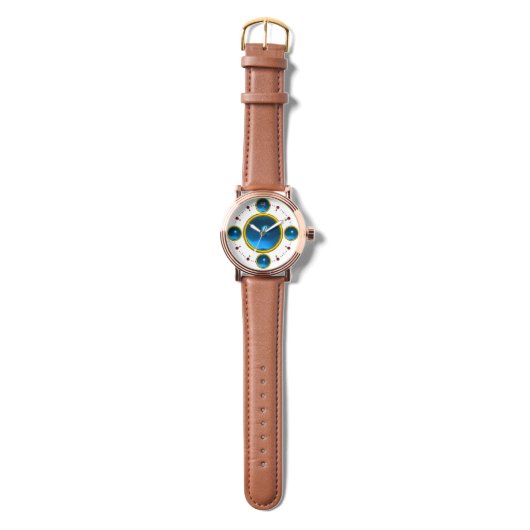 DIGITAL GEM STONE Gold blue sapphire Horloge (Bandje)