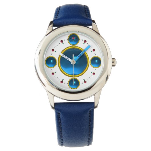 DIGITAL GEM STONE Gold blue sapphire Horloge (Voorkant)