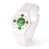 DIGITAL GEM STONE Gold green emerald Horloge (Hoek)