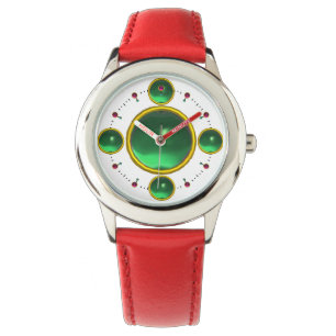 DIGITAL GEM STONE Gold green emerald Horloge