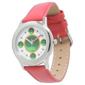 DIGITAL GEM STONE Gold green emerald Horloge (Gekanteld)