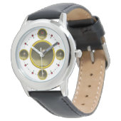 DIGITAL GEM STONE Gold grijs agate Horloge (Gekanteld)