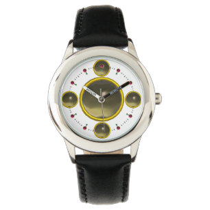 DIGITAL GEM STONE Gold grijs agate Horloge