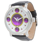 DIGITAL GEM STONE Gold paarse amethist Horloge (Gekanteld)