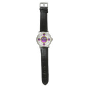 DIGITAL GEM STONE Gold paarse amethist Horloge (Vlak)