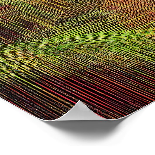 Digital Glitch Geometric Fabric Pattern Poster (Hoek)