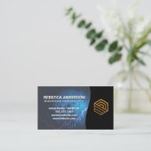 Digital Globe | Modern gouden bedrijfslogo Visitekaartje (Staand voorkant)