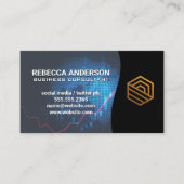 Digital Globe | Modern gouden bedrijfslogo Visitekaartje (Voorkant)