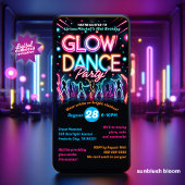 Digital Glow in the Dark Dance Uitnodiging voor ve