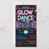 Digital Glow in the Dark Dance Uitnodiging voor ve (Voorkant)