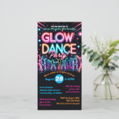 Digital Glow in the Dark Dance Uitnodiging voor ve (Staand voorkant)