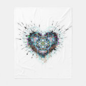 Digital Heart Sacred Geometry Heart Design Fleece Deken (Voorkant)
