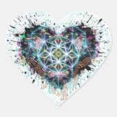 Digital Heart Sacred Geometry Heart Design  Hart Sticker (Voorkant)